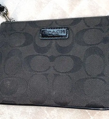 Coach Long Zip Monogrammed Wristlet
