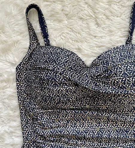 One Piece Nip Tuck Swim Nautical Foil Joanne Swimsuit Tummy Control Navy 10