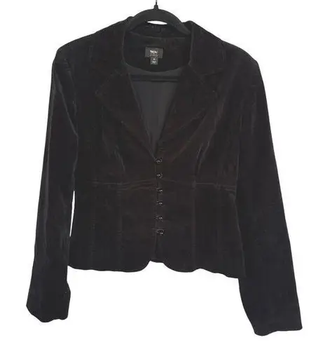 American Vintage Vtg Y2K Black Victorian Regencycore Steampunk Dark Romantic Velvet Jacket Medium - Image 1