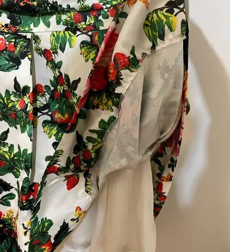 Floral Satin Dress with Pleats Multiple Size 0