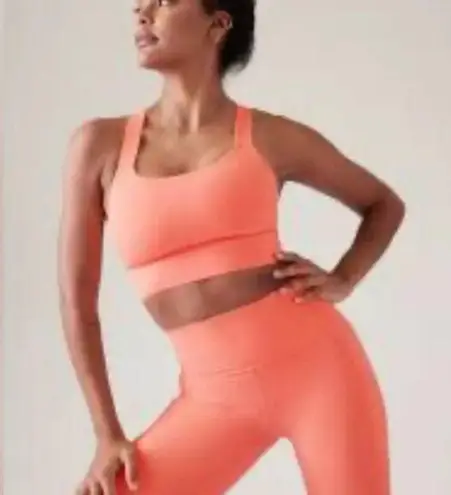 Athleta  WARRIOR TWIST LONGLINE BRA A-C - Coral Orange - Large