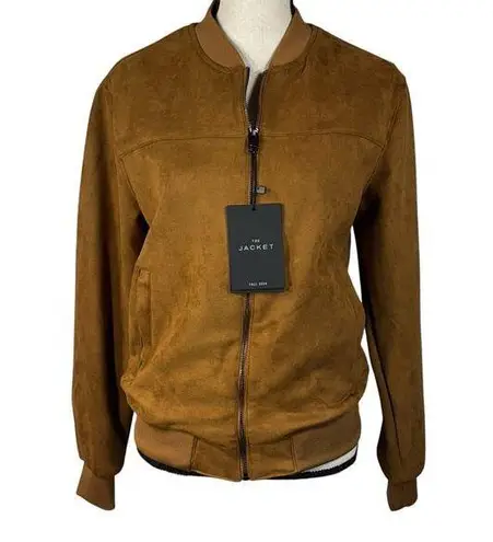 Denim & Flower Small Faux Suede Jacket Full-Zip Pocket Stretch Ricky Singh Brown