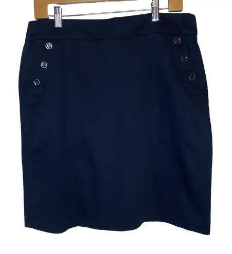 Sandro Button Pocket Pencil Skirt Navy Blue size 12