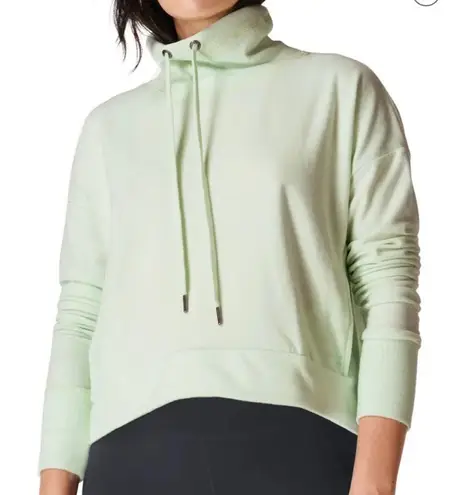 Sweaty Betty Harmonise Luxe Fleece Sweatshirt in Glacier Green Medium