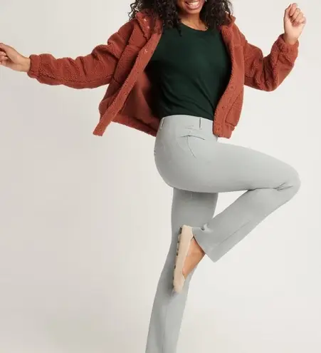 Betabrand Dress Yoga Pants MEDIUM TALL Long Gray Mid Rise Straight Pull On Work