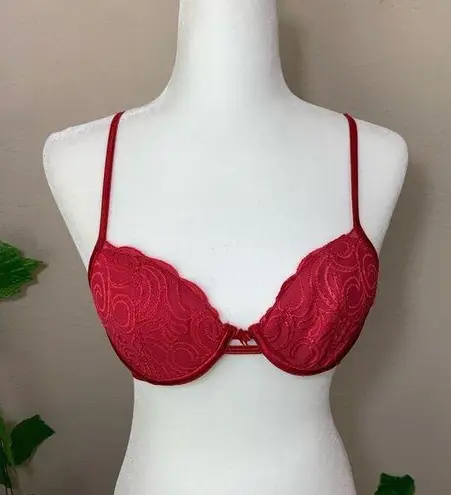 Vassarette  Red Sexy Lace Design Bra 34B