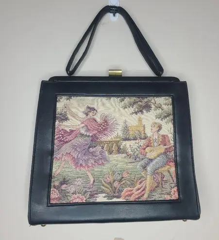 Vintage Soure New York Tapestry Handbag Purse 50s MCM Tan