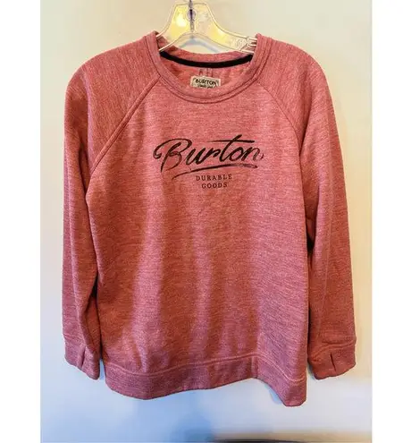 Burton Dry Goods Pink Sweatshirt Womens Small Dryride Thumb Holes Scoop Neck