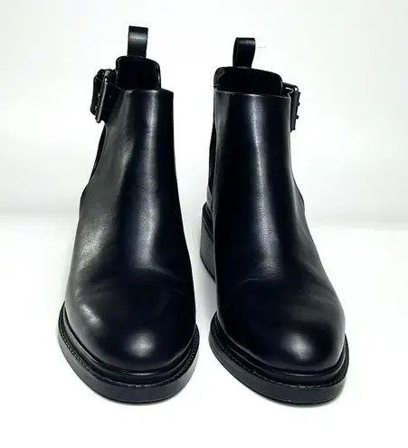 ZARA  Black Leather Open Cut Out Ankle Boots