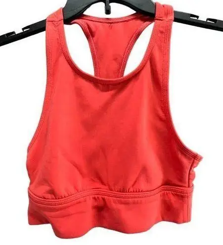 Aerie  Womens Chill Play Move Sports Bra XS Orange High Neck Open Back Breathable