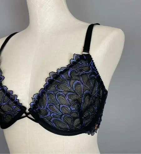 Savage X Fenty Bra Megan thee Stallion Starry Night Size 34DDD Black Blue Purple