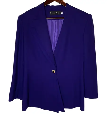 Lilli Ann Vintage Wool Blazer Purple Size 10