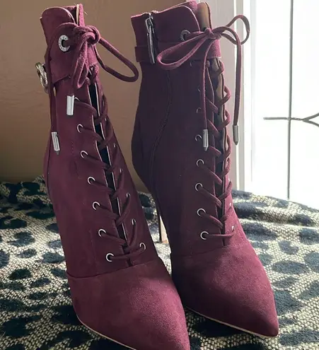 L'Agence Burgundy Lace-Up Boots size 6