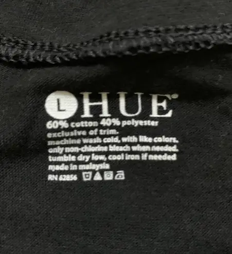 Hue Black Tucan Short Sleeve Large Top