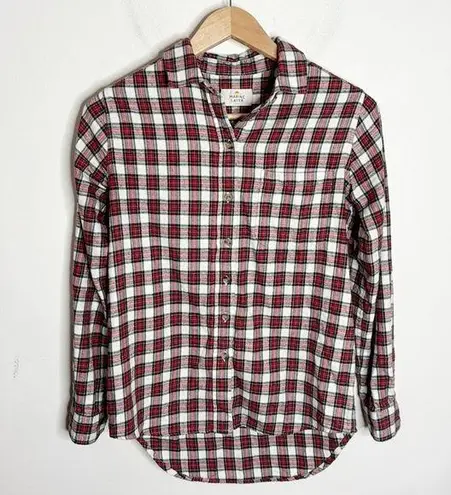 Marine layer Kendall Organic Cotton Button Down in Red Plaid size XS