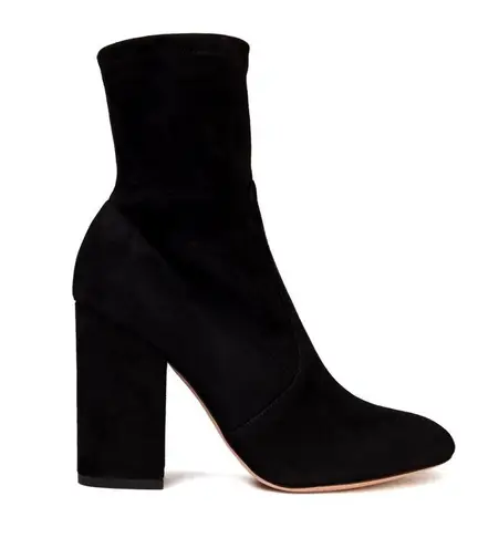 Valentino Garavani Valentino • Stretch-Suede Sock Boots ankle booties block heeled zip leather