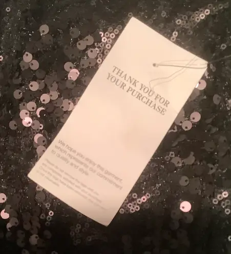 Jax NWT Black Sequin Short Sleeve Mini Dress