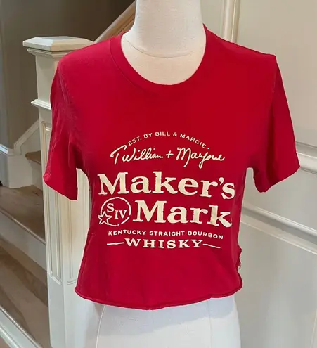 Bella Canvas Red Crop T Shirt Makers Mark Kentucky Straight Bourbon Whisky