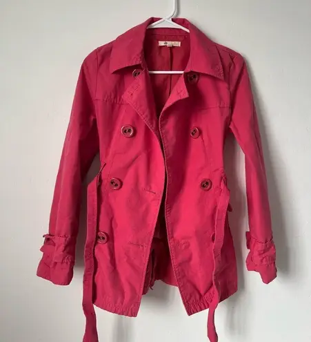 Tulle Button Front Tie Waist Jacket Pink Mod Style Size Medium