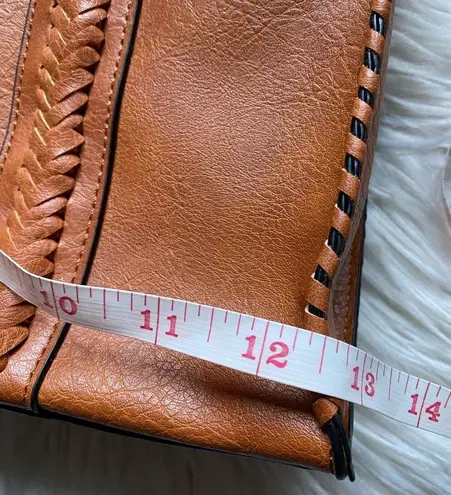 Faux leather hand bag w/ crossbody strap