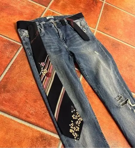 Leonard Paris Neck Tie Belt Jeans Blue Size 30