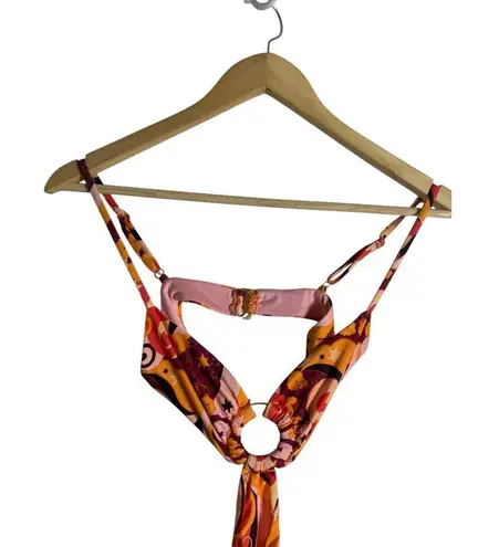 Beach Riot Kirsten 70s Geo Print Cut Out O-Ring One Piece Swimsuit Size Small