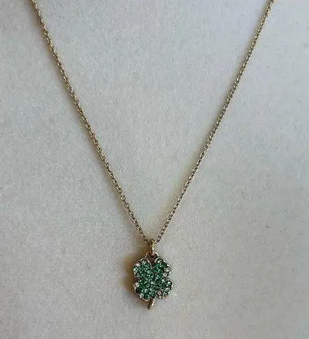 NWOT J.Crew Factory Green Clover Pendent Necklace