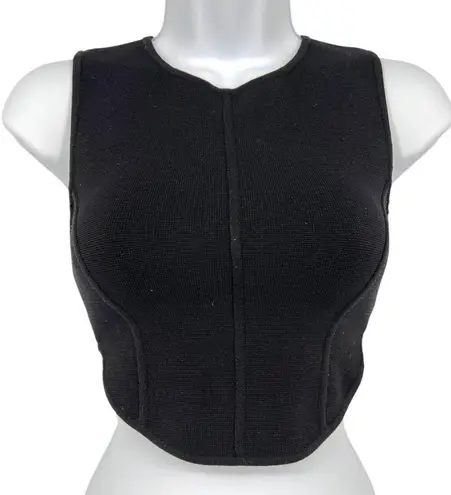 Babaton Aritzia Sculpt Knit Squareneck Point Tank Top Black Size XS