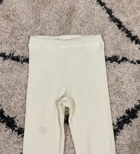 Roots Ivory Waffle Knit Lounge/sleep Pants