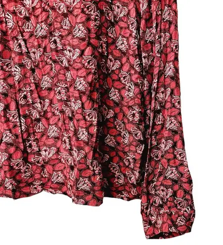 Treasure & Bond Nordstrom Popover Shirt - Rust Marsala Given Floral X-Small