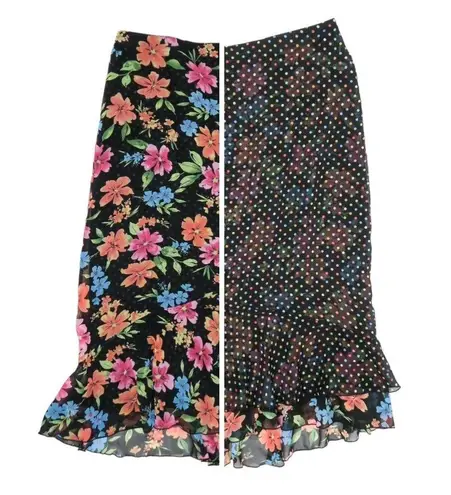 Vintage 90s Reversible Colorful Floral Maxi Skirt Size XL