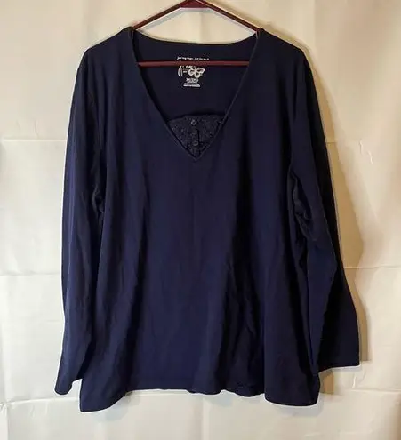 Just My Size Blue Relaxed Blouse
