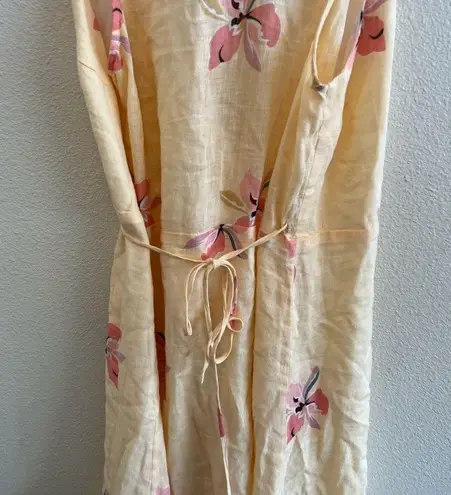 Rails Linen Floral Ruffle Madison Flounce Wrap Dress in Eden