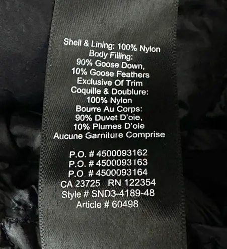 TNA Jacket Women Large Black Botanie Super Light Puffer Hooded Full Zip Packable