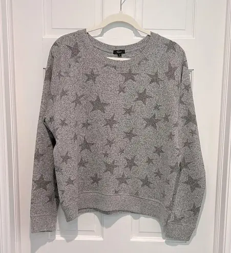 Rails Theo Sweater Melange Gray Stars Sweatshirt Top Medium Star Print Grey