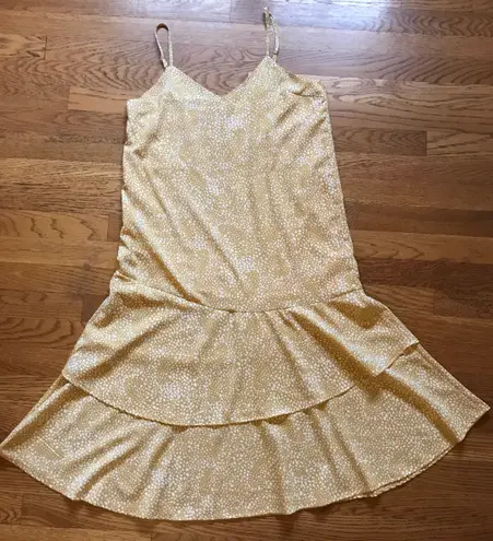 Love Riche straps midi dress dot print yellow size M