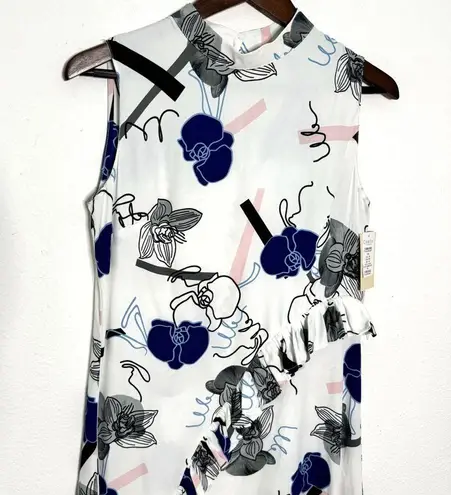 Camilla Camila asymmetrical ruffled floral midi dress sleeveless size 6 NWT
