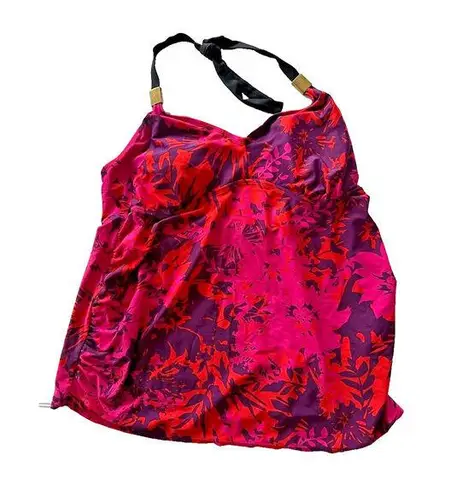 Liz Lange Maternity Womens XXL Swim Tanking Top Beach Resort Cruise Red Purple
