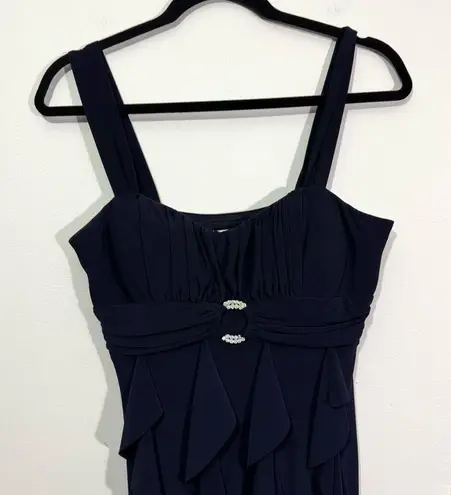 Betsy and Adam Vintage Navy Ruffle Dress