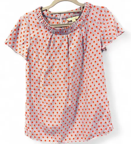 Boden USA Boden Carey Polka Dot Blouse Women’s Size 2 US / 6 UK Blue Red Short Sleeve