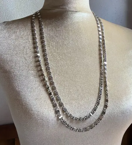 Vintage Les Bernard Inc. long Necklace Silver