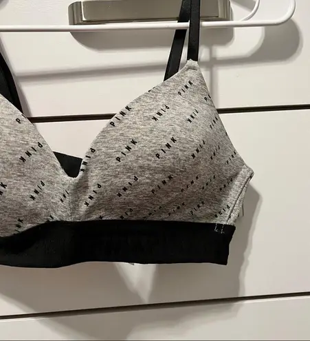 PINK - Victoria's Secret VS PINK grey & black bra