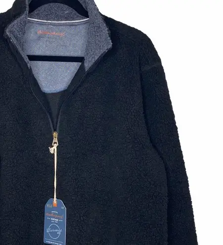 Weatherproof new π Vegan Sherpa 1/4 Zip Pullover Sweatee Sweatshirt π Black