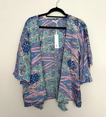 NEW NWT Karma Highway Colorful Paisley Kimono Blue