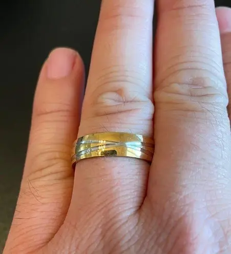 Golden X Infinity Promise Ring Gold