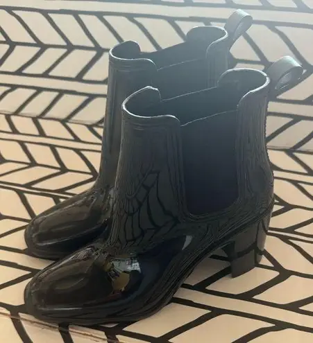 Jeffrey Campbell  Hurricane block heel ankle boot in shiny black size 8