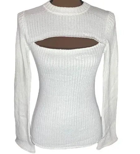 L'Agence L’Agence Pasha Cut Out Ribbed Sweater in white size XS