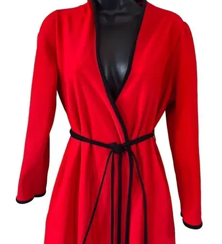 Vanity Fair Vintage Red & Black Velour Long Robe