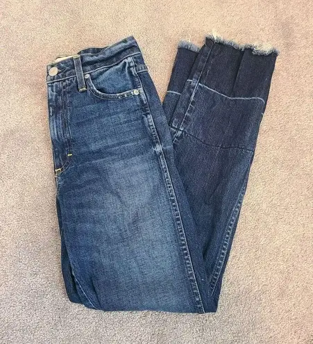 AMO Jeans Size 25 Bella Released Hem Shades Of Blue High Rise Straight Leg Denim