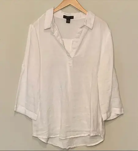 August Silk ✨ | 100% linen popover w/ roll/tab sleeve✨